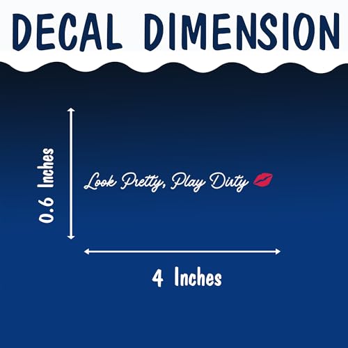 Image of Set 2Pcs Look Pretty Play D*RTY Rearview Mirror Decal Funny Sarcastic Aesthetics Hilarious Sticker Water Bottle Laptop Window Vinyl Waterproof 4 Inches Car Decals for Friend Coworker Dad Mom