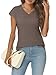 Cuptacc T Shirt Damen Sommer Tops Für Damen Oberteile V-Ausschnitt Business Bluse Kurzarm T-Shirt Locker Kaffeegrau Mittel M 38-40