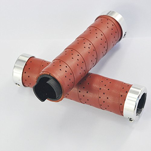 Upanbike Bike Grips Leather Double Lock On Fit 22.2Mm Handlebar Grips For Mountain Bike Road Bicycle #TOP3