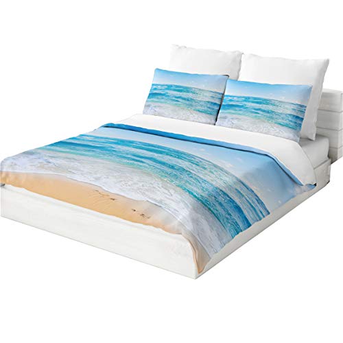 Sea Duvet Cover Ocean 3D Sea Beach Themed Bedding For Teens Boys And Girls 3-Piece Duvet Cover Set Ultra Soft Microfiber Modern Style For Bedroom (King) #TOP2