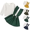 1-6 jaar baby meisjes mode kleding set meisjes katoenen jarretel jurk set, Groen, 2-3 jaar