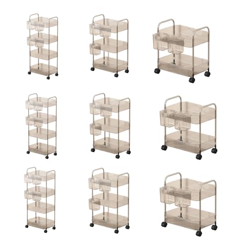 Maquillage indispensable bien rangé grâce au chariot de rangement transparent et mobile - 5
