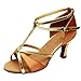 Divise Cameriera Piani Scarpe Scarpe Tango Raso Scarpe Danza Tacco Med Dance Girl Salsa Party Scarpe Casual da Donna Grembiule Massaggio (Brown, 37)
