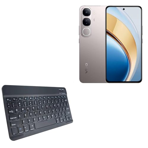 BoxWave Keyboard Compatible with vivo Y200 4G - SlimKeys Bluetooth Keyboard, Portable Thin with Chiclet-Style Keys - Jet Black