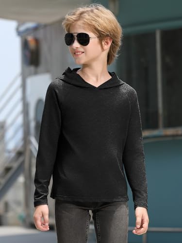 Haloumoning Boys Athletic Hoodies Youth Raglan Long Sleeve Pullover Hoodie Sweatshirts with Thumbhole 5-14 Years2