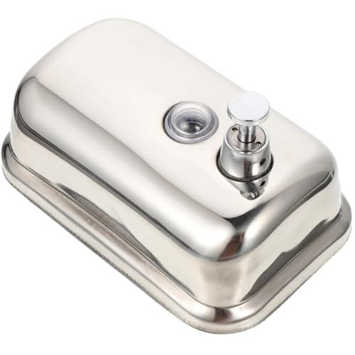 ANDRESLAD Dispensador de Jabón Líquido de Acero Inoxidable para Pared 1000ml, Manual, Multifunción para Baño y Cocina, Dosificador de Gel, Champú y Loción, Suministros de Baño Práctico