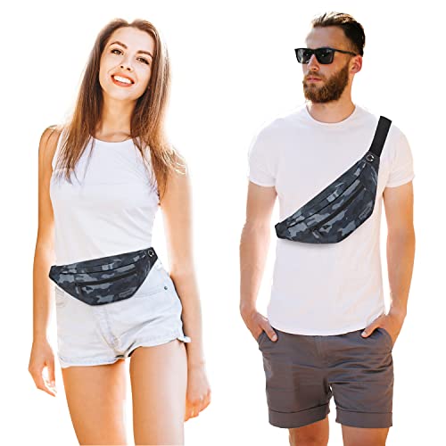 Image of Small Crossbody Belt Bags Shoulder Fanny Pack with 4-Zipper Pockets Gifts for Enjoy Sports Festival Workout Traveling Running Casual Hands-Free Wallets Waist Pack Crossbody Bag Carrying All Phones