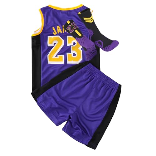 Kids Basketball Jersey Set-Youth Basketball Jersey (Tank Top+Shorts+Socks)-3pc Basketball Jerseys for Boys Girls