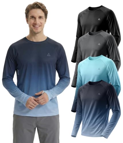 Men's Long Sleeve Shirts Athletic Workout Sun Fishing Hunting Tops
