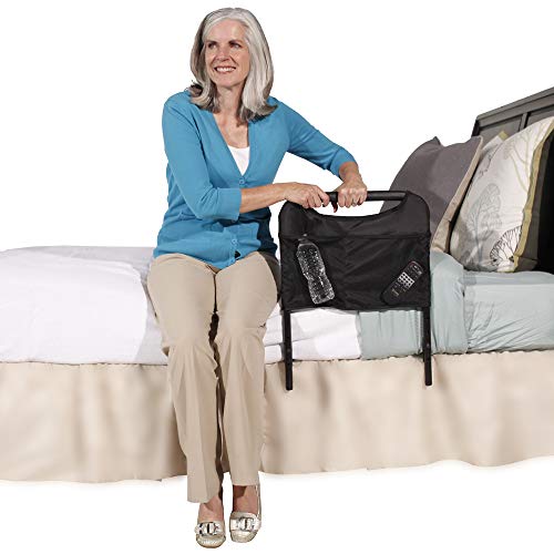 Able Life Bedside Safety Handle, Senior Bed Rail and Adjustable Height Assist Bar with Organizer Pouch