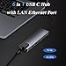 6 in 1 Type C to HDTV Adapter, USB C Hub with LAN Port, 4K HDMI Output USB C Adapter Compatible with MacBook Series, Chromebook, Laptop, Mouse, Keyboard, Flash Drive, Hard Disk