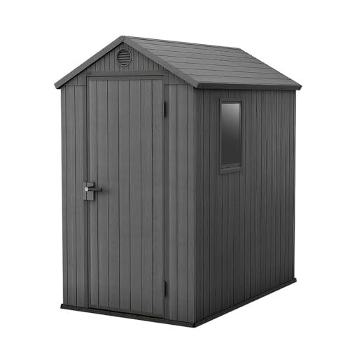 Keter Darwin 4x6 Feet Outdoor Storage Shed, Graphite Gray –