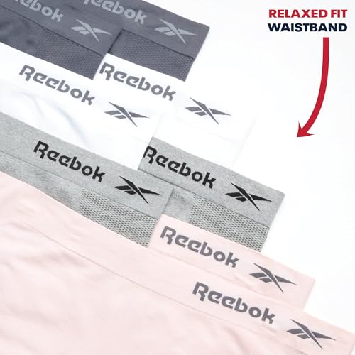 Image of Reebok Womens Boyshorts - 8 Pack Soft Stretch Performance 6 inch Inseam Tag Free Womens Underwear Seamless Boyshort Panties