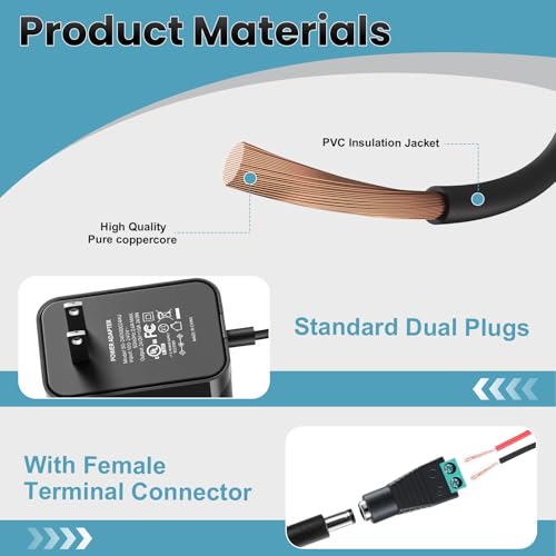 Image of 24V 1A Power Supply 2 Pack, UL Listed 24 Volt LED Power Supply Adapter, 100-240V AC to 24V DC Converter Adapter with 5.5mm x 2.1mm DC Plug for LED Strips