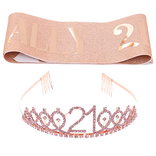 Amosfun 1 Juego De Correas Para El Hombro Para Niñas De 21 Años Decoraciones De Cinturón De Cumpleaños Para Niñas Coronas Para Niñas Suministros Para Fiestas De Cumpleaños De
