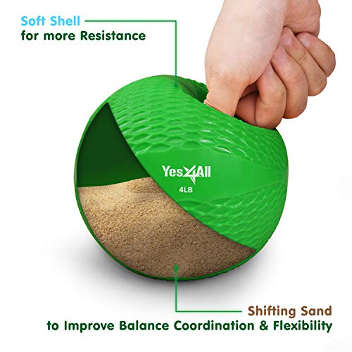 Image of Yes4All Weighted Toning Balls for Exercise, Soft Medicine Balls for Exercise, Pilates, Yoga, Balance, Flexibility, 2-10lbs