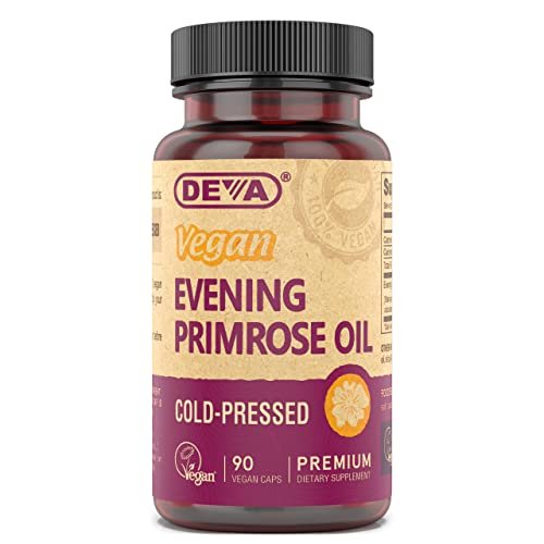 DEVA Vegan Evening Primrose Oil, Cold-Pressed, Unrefined, 90 Caps...