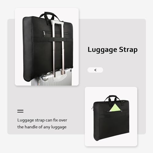MATEIN Garment Bag for Travel, Large Carry on Garment Bags with Strap for Business, Waterproof Hanging Suit Luggage Bag for Men Women, Wrinkle Free Suitcase Cover for Shirts Dresses Coats, Black by MATEIN - Image 6