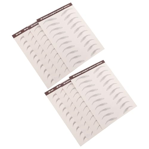 MALUGOGO 8 Hojas Pegatinas de Cejas Impermeables para Mujer, Papel de Transferencia de Agua, Fáciles de Despegar y Pegar, Ideales para Maquillaje Rápido y Deportes al Aire Libre