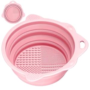 Makartt Foldable Makeup Brushes Cleaner Bowl Silicone Portable Cosmetic Cleaning Tool for all size Beauty Makeup Brush Set and Manicure Brushes Easy Washing Tool for Powder Puffs and Sponges