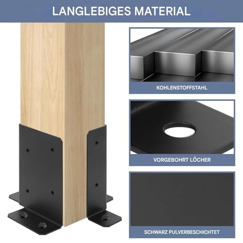 Base de soporte para postes de alta resistencia para estructuras robustas de pergola 5