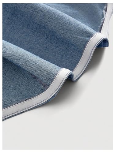 SweatyRocks Women's Crisscross Tie Neck Sleeveless Halter Fitted Ruched Denim Tank Top3