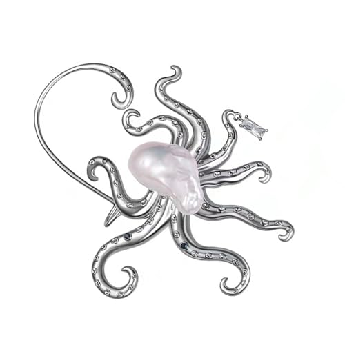 ビッグバロークパールタコの形状の耳カフライトウェイト合金クリップジュエリーアクセサリーメタルファッションアクセサリー調整可能な女性のための登山