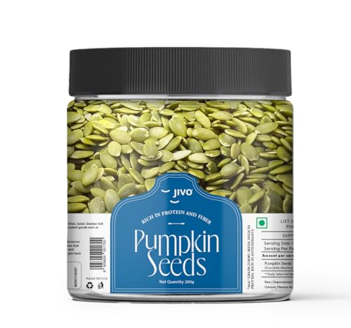 Image of Jivo Raw Pumpkin Seeds | Healthy Snack for Breakfast | High in Fiber & Antioxidants | Ideal for Diets & Weight Management | Nutritious Superfood for Daily Wellness | Hygienically Packed - 200g