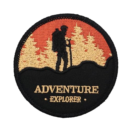 Dimensioni: 7,6 x 7,6 cm 2 pezzi Adventure Nature Patch ricamato stile punk tattico gancio distintivo per canottiera e zaino abbigliamento
