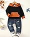Toddler Baby Boy Clothes Fall Winter Outfit 18 Months Boy Clothes Fashion Hoodies Black Sweatshirt Cute Ripped Jeans Denim Clothing Set 18-24 Month
