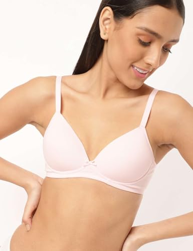 Image of Marks & Spencer Womens Cotton Mix Plain Sweetheart Neck Bra T33 3208K Light Pink 42