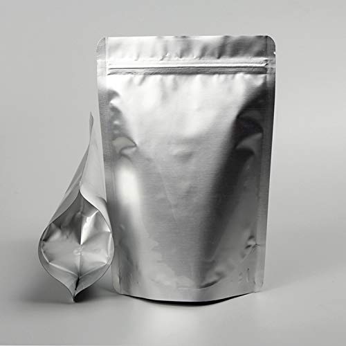 Tuokay Torby z folii aluminiowej Ziplock, zamykane torby na żywność, 31 cm x 21 cm, srebrna torba do przechowywania żywności, na kawę, suchą karmę, ciasteczka, orzechy, karmę dla zwierząt