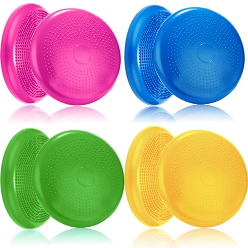 Image of Jerify 4 Pcs Wiggle Seat Flexible Inflated Wobble Cushion Stability Balance Pad Balance Disc Sensory Seat for Men Women Fitness Physical Exercise Improving Posture Home Office