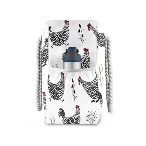 susiyo Funny Black Chickens Beach Bags for Women Large Travel Tote Bag Waterproof Sandproof Lightweight Swim Pool Bag for Family Outdoor3