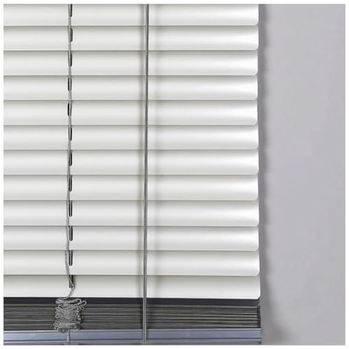 WZDXFNLD Persianas Venecianas de Aluminio Interior Personalizado 40 60 80 100 110 120 130 140 150 160 cm Anchas, Estores Oscurecedoras Horizontales Lamas de 25mm, Cortinas Aislantes Térmicas(Blanco)