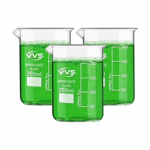 Image of VVS Borosilicate Glass Beaker 250ml pack of 3 of For School College, Lab Laboratry and professional use