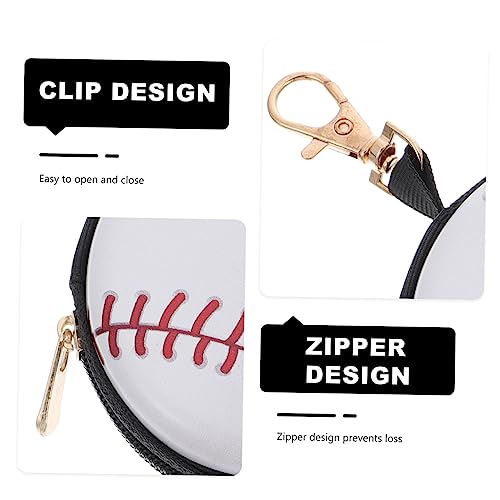 FRCOLOR 2pcs Cartoon Purse Wallet for Boys and Girls Creative Baseball Design Cute Change Purse Bright Colors for School and Daily Use3