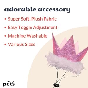 Huxley & Kent Pet Party Crown | Pink (Small) | Crown for Dogs and Cats | Adjustable Strap for Comfort and Stability | Perfect for Birthday Party, Adoption Celebration or Gotcha Day Photos Huxley Kent Pet Party Crown Pink Small Crown for Dogs and Cats Adjustable Strap for Comfort and Stability Perfect for Birthday Party Adoption Celebration or Gotcha Day Photos