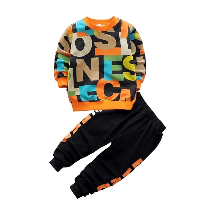 Googo Gaaga Boy’s Cotton full Sleeves Printed Sweatshirt and Pant Set in Multi Color (5-6Years)