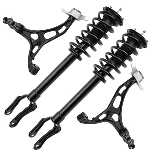 Image of Detroit Axle - Front Struts Control Arms for Jeep 11-15 Grand Cherokee Dodge Durango, Struts and Coil Spring Assembly Lower Control Arms 2011 2012 2013 2014 2015 Replacement Suspension Kit