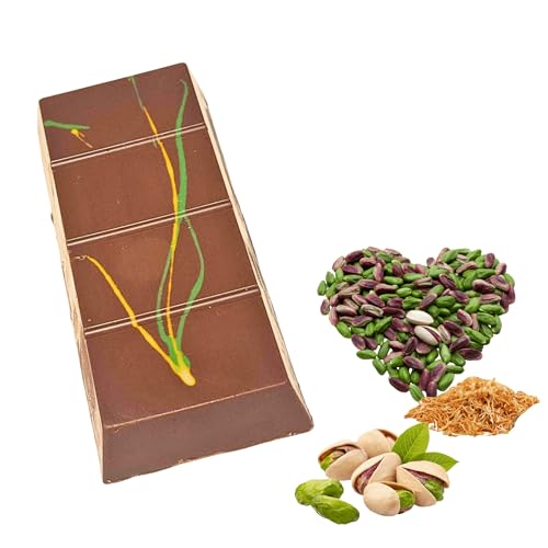 100g Chocolate Premium de Dubái con Crema de Pistacho – Hecho a Mano, Presentación de Lujo – Auténtica Experiencia del Chocolate de Dubái (Chocolate Premium de Dubái 100g)