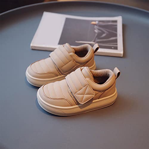 Kid Girl Boots Size 2 Winter Children Boots Boys and Girls Cotton Shoes Flat Soles Thick Soles Solid Low Top Simple4