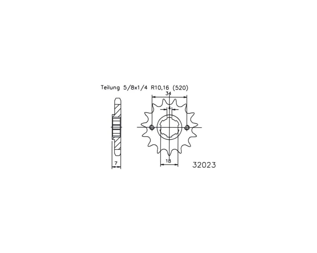 Kit Chaine Honda Nsr 125 Tc 01 1987-1989 13x33-520 Sans Joints Toriques