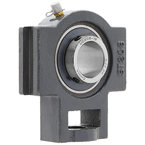 UCT206-19 - Take-Up Housing Ball Bearing Unit, Insert Bearing UC206-19, Cast Iron Housing T206, Bore Shaft 1.187 in (30.16 mm), Set Screw Locking, 4.449 in (113 mm) Length Total