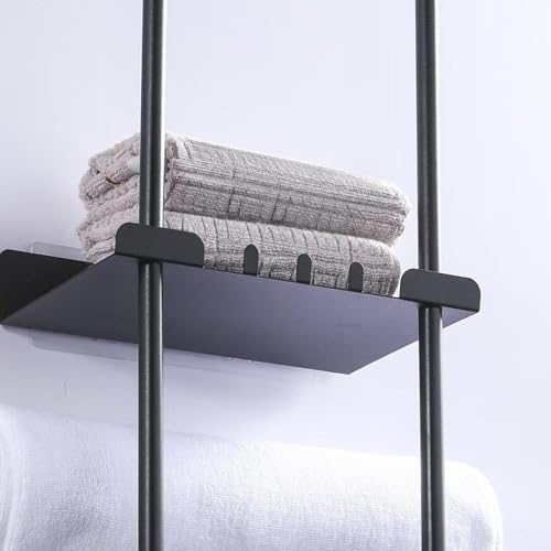 Porte-serviettes polyvalent noir pour optimiser les douches - 3