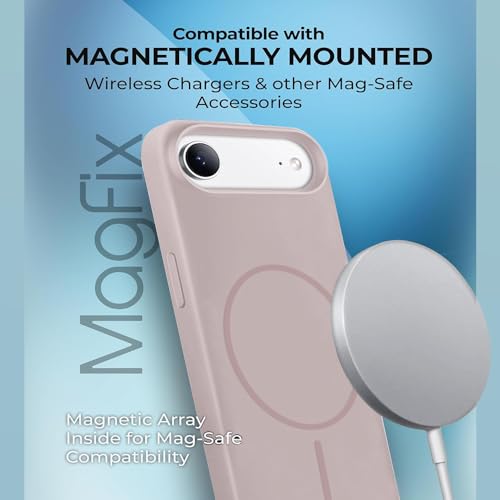 Image of iPhone 17 Air Silicone Magsafe Case | Shock Proof Design & Camera Protection | Premium Rubberised Apple iPhone 17 Air Cover (Microfiber Lining) | Magnetic Liquid Silicone - Pink