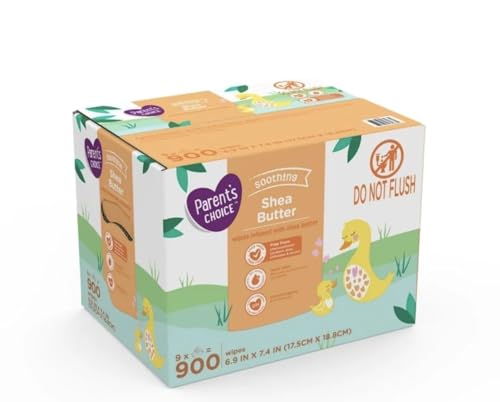 Image of Shea Butter Baby Wipes, 900 Count - Free From Phenoxyethanol, Parabens, Phthalates, And Alcohol - Enriched With Soothing Shea Butter - Ultra Soft - Gentle On Skin - Hypoallergenic And pH Balanced