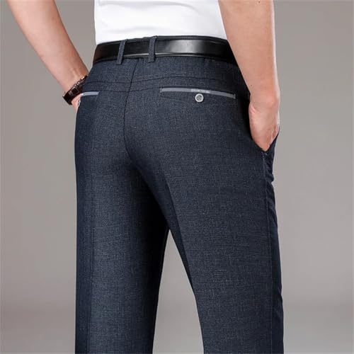 Men's Summer Suit Pants - Baggy Straight Business High Waist Work Banquet Long Formal Trousers Plus Size3