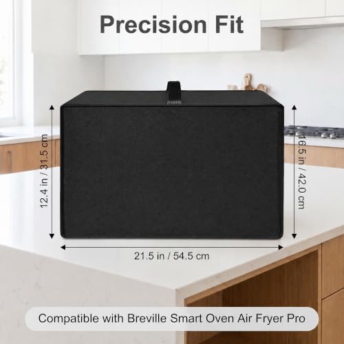 Image of Heavy Duty Convection Oven Cover for Breville BOV900BSS Smart Oven Air Fryer Pro,16.54 inchDx21.46 inchWx12.4 inchH, 600D Heat-Resistant Nylon w /Aluminum Foil, Waterproof Dustproof toaster oven Protector