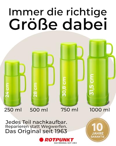 ROTPUNKT Isolierflasche 1 Liter mit integriertem Becher - Hochwertige Isolierkanne Made in Germany I Bis zu 24 h heiß & 36 h kalt (Andreas… – Ansicht 6